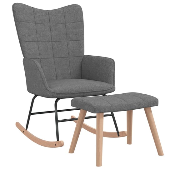 Fotel bujany z podnóżkiem - 61x78x98 cm, ciemnosza Inna marka