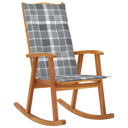 Fotel bujany z poduszkami, lite drewno akacjowe vidaXL
