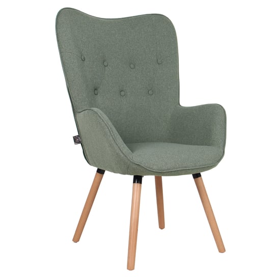 Fotel CLEO, fotel relaksacyjny, krzesło TV, krzesło do czytania, szaro-zielony SVITA