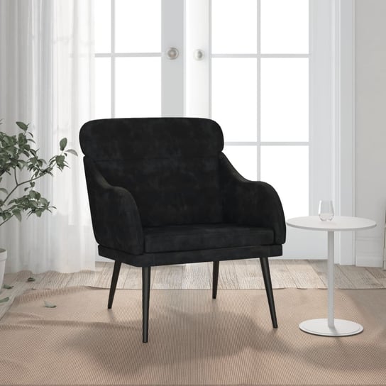 Fotel, czarny, 63x76x80 cm, obity aksamitem vidaXL