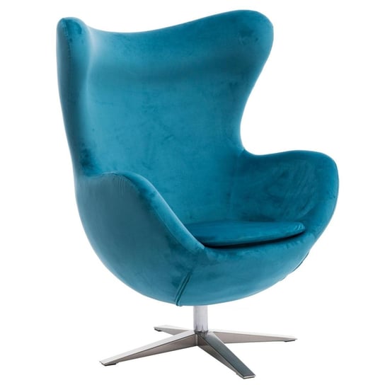 Fotel D2.DESIGN Jajo Velvet, niebieski, D2.DESIGN