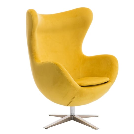 Fotel D2.DESIGN Jajo Velvet, żółty, D2.DESIGN