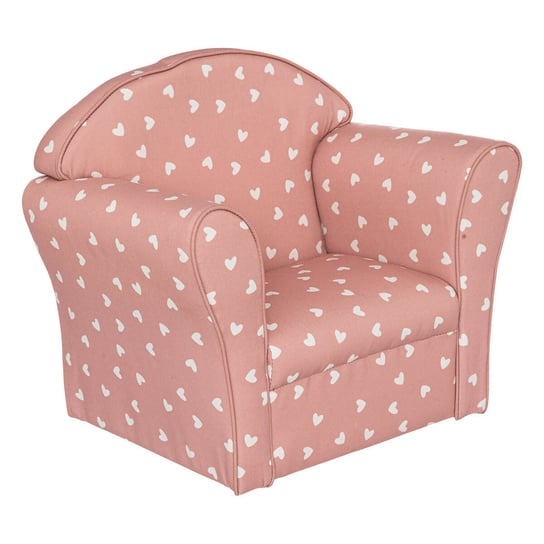 Fotel dla dziecka CLASSIC, wzór serduszek, pudrowy róż Atmosphera for kids
