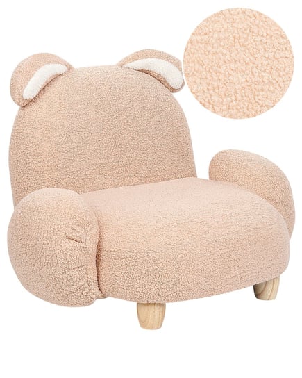 Fotel dziecięcy królik teddy beżowy KANNA Beliani