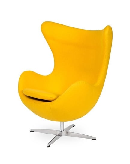 Fotel EGG CLASSIC żółty słoneczny.36 - wełna, podstawa aluminiowa King Home