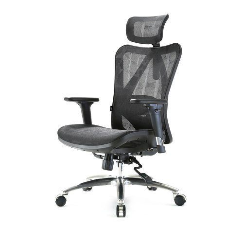 Fotel ergonomiczny ANGEL Kalisto, czarno-srebrny, 130x60x50 cm Angel