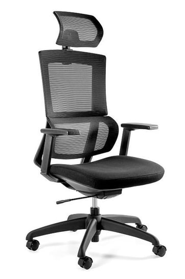 Fotel ergonomiczny, biurowy, mikrosiatka, Elegance, kolor czarny Unique