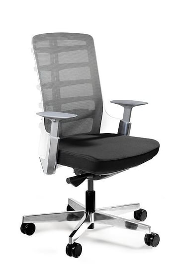 Fotel ergonomiczny, biurowy, mikrosiatka, Spinelly M, biały, czarny Unique