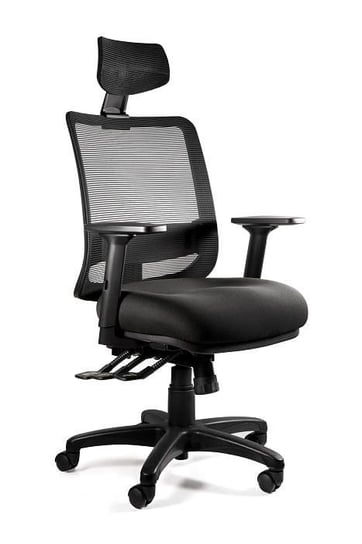Fotel ergonomiczny, do biura, mikrosiatka, Saga Plus, czarny Unique