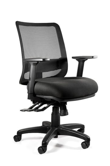 Fotel ergonomiczny, do biura, mikrosiatka, Saga Plus M, czarny Unique