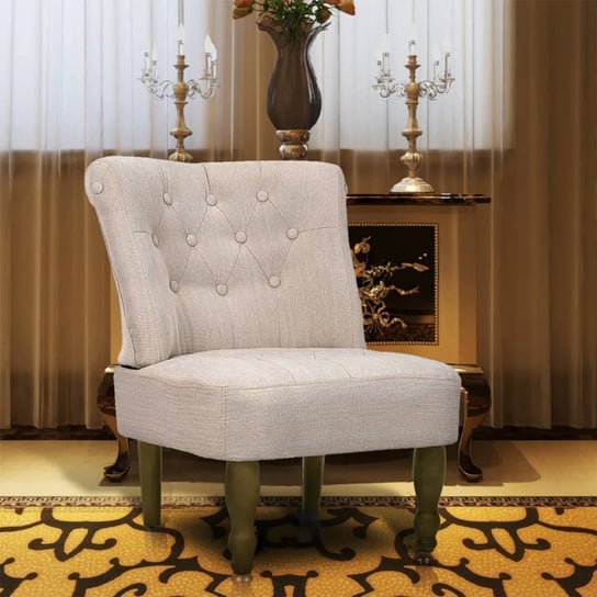 Fotel francuski VIDAXL, tapicerowany, kremowy,54x66,5x70 cm vidaXL