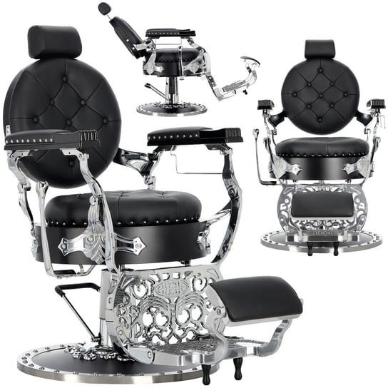 Fotel fryzjerski barberski hydrauliczny do salonu fryzjerskiego Silver Jack BarberKing
