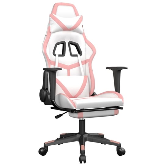 Fotel gamingowy - biało-różowy, 67x64x(116-127)cm Inna marka