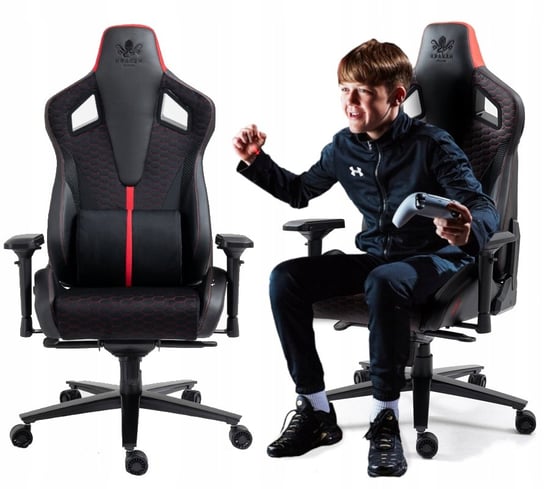 Fotel GAMINGOWY Biurowy KRAKEN APOLLO czerwony czarny Kraken Chairs