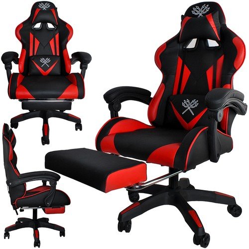 Fotel Gamingowy Biurowy Obrotowy Kubełkowy Krzesło Obrotowe dla Gracza Red Artemis