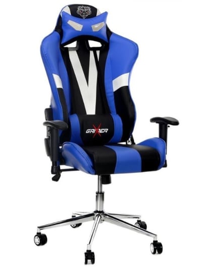 Fotel gamingowy CALVIANO X-Gamer Pro, niebiesko-czarny, 80x35x65 cm CALVIANO