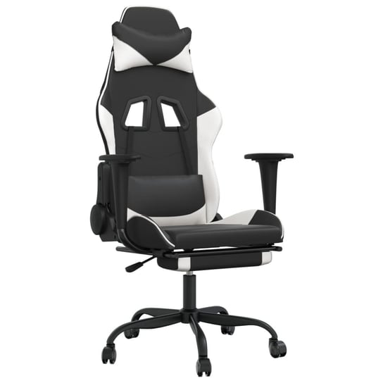 Fotel gamingowy czarno-biały, 66x56x(120,5-131) cm Inna marka