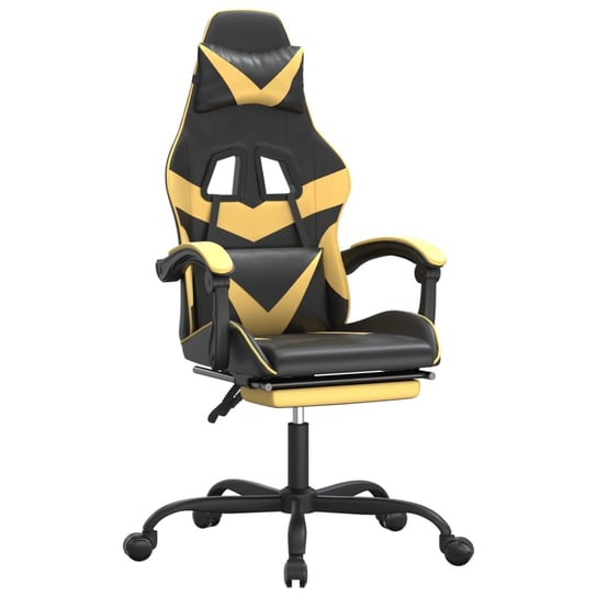 Fotel gamingowy czarno-złoty 57,5x59,5x121-131cm Inna marka