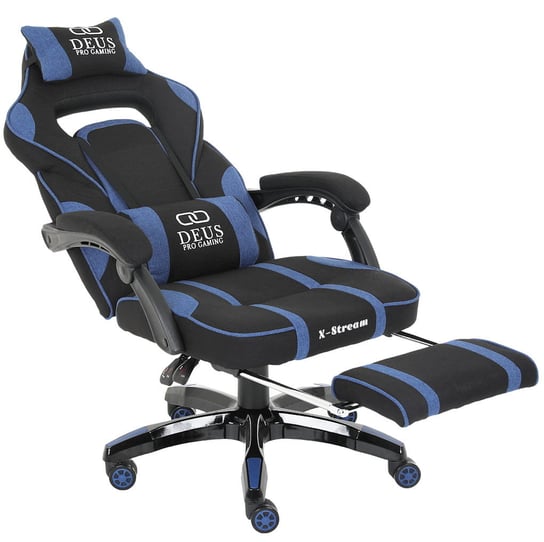 Fotel Gamingowy DEUS X-Stream Blue z tkaniny Extreme