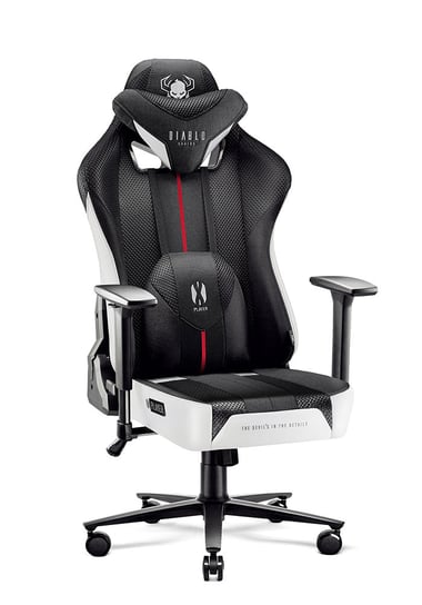 Fotel gamingowy DIABLO CHAIRS X-Player 2.0 Normal Size, biało-czarny, 131x66x68 cm Diablo Chairs