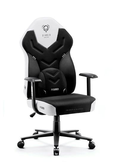 Fotel gamingowy DIABLO X-Gamer 2.0 Normal, biało-czarny, 128x67x68 cm Diablo Chairs
