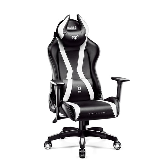 Fotel gamingowy DIABLO X-Horn Normal Size, czarno-biały, 134x70x67 cm Diablo Chairs