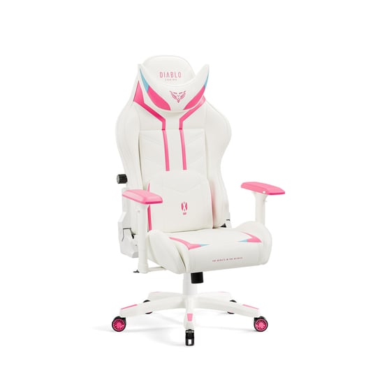 Fotel gamingowy Diablo X-Ray biało-różowy Normal Size Diablo Chairs