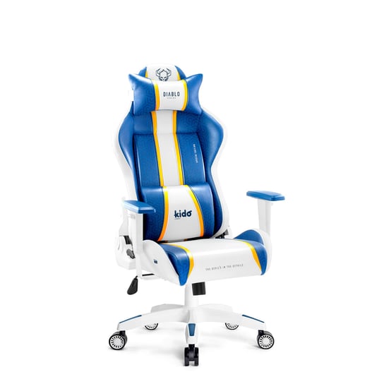 Fotel gamingowy dla dzieci biało-niebieski Kido by Diablo X-One 2.0: Aqua Blue Diablo Chairs