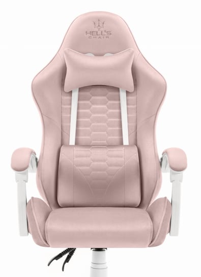 Fotel gamingowy Hell's Chair HC- 1000 Pink Różowy Biały Tkanina Hells