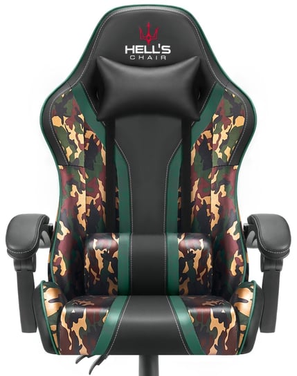 Fotel gamingowy Hell's Chair HC- 1005 Battle Moro Wojskowy Czarny Hells