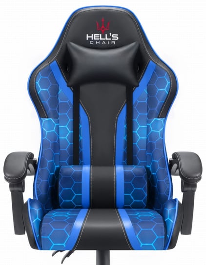 Fotel gamingowy Hell's Chair HC- 1005 Hexagon Blue Niebieski Czarny Hells