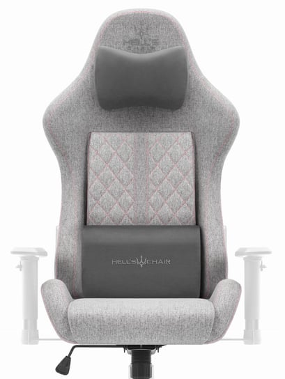 Fotel gamingowy Hell's Chair HC- 1006 Grey Szary Różowy Biały Tkanina Hells