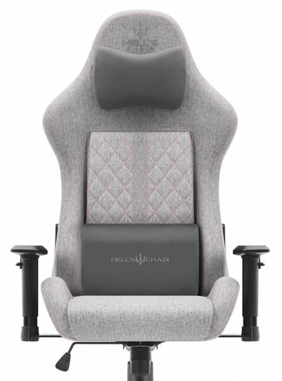 Fotel gamingowy Hell's Chair HC- 1006 Grey Szary Różowy Tkanina Hells