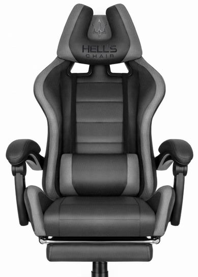 Fotel gamingowy Hell's Chair HC-1039 Gray- Black Tkanina Hells