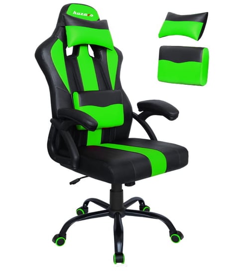 Fotel gamingowy HUZARO Force 3.0, zielono-czarny, 125x60x55 cm Huzaro