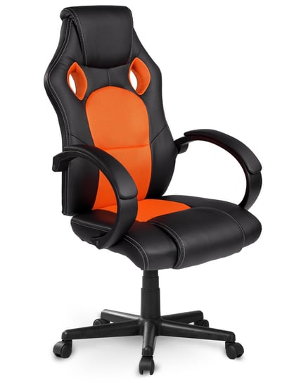 Fotel gamingowy, komputerowy, biurowy, krzesło gracza, SOFOTEL Master, czarno-pomarańczowy, 125x59x51 cm SOFOTEL