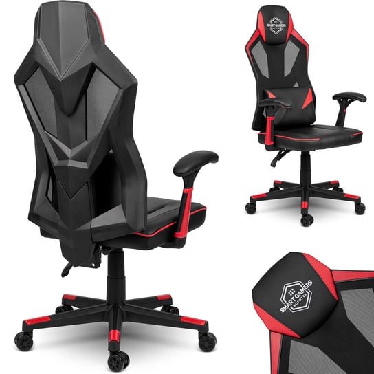 Fotel gamingowy komputerowy obrotowy biurowy krzesło gracza Sofotel Shiro czarno-czerowny SOFOTEL