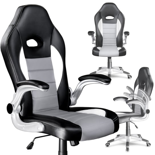 Fotel gamingowy komputerowy obrotowy biurowy krzesło gracza SOFOTEL Stinger, szary SOFOTEL