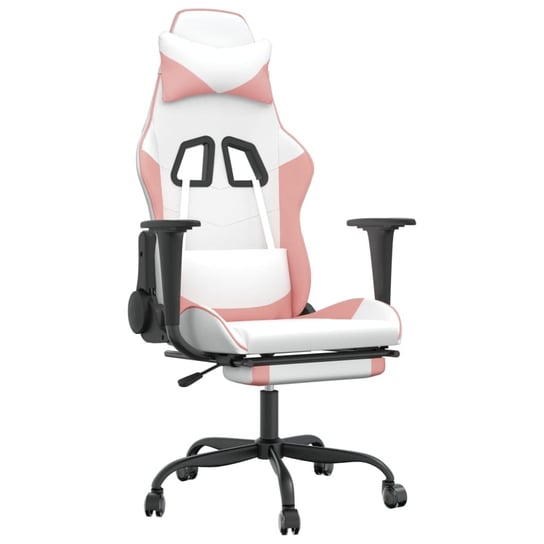 Fotel gamingowy LuxurySkin biało-różowy, 66x56x120 Inna marka