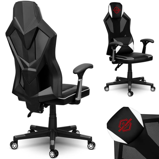 Fotel gamingowy, obrotowy, biurowy, krzesło gracza Sofotel Shiro czarno-biały SOFOTEL
