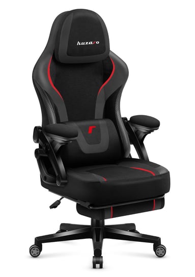Fotel gamingowy obrotowy Huzaro Force 4.6 Carbon, do biura, Czarny Huzaro
