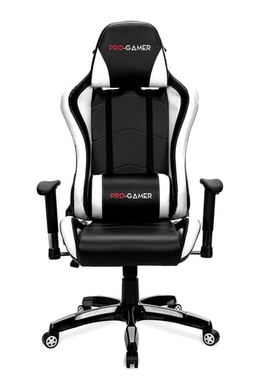 Fotel gamingowy PRO-GAMER Falcon, czarno-biały, 74x75x140 cm PRO-GAMER