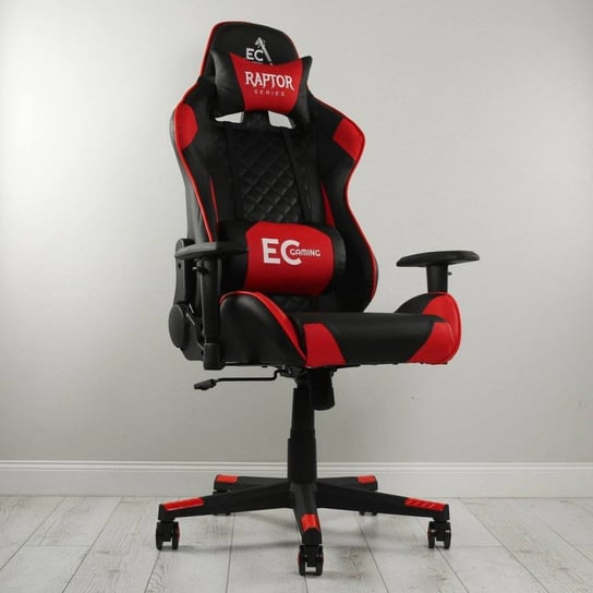 Fotel gamingowy Raptor - X obrotowy biurowy czarno - czerwony KO10CZE eCarla