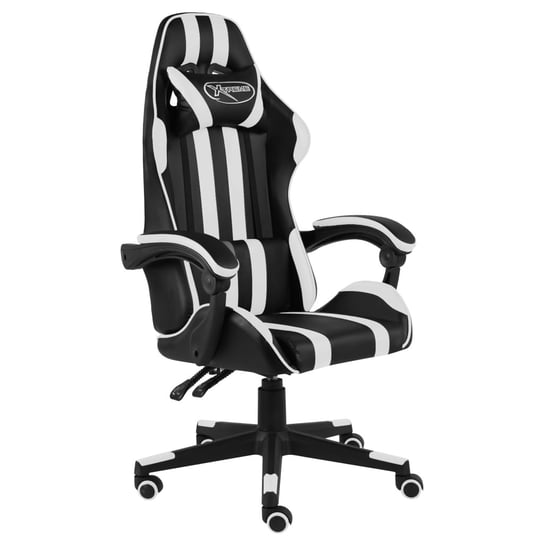Fotel gamingowy VIDAXL, czarno-biały, 62x69x130 cm vidaXL