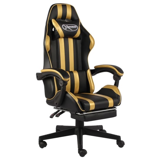 Fotel gamingowy VIDAXL, czarno-złoty, 62x69x130 cm vidaXL