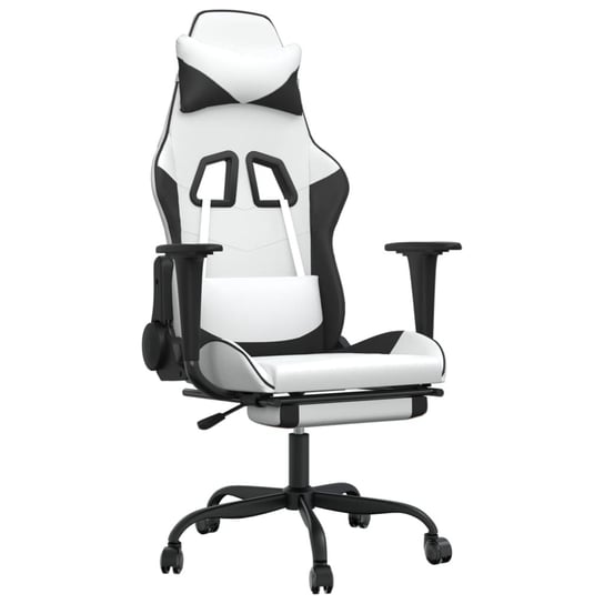 Fotel gamingowy z funkcją masażu - biało-czarny, 6 Inna marka