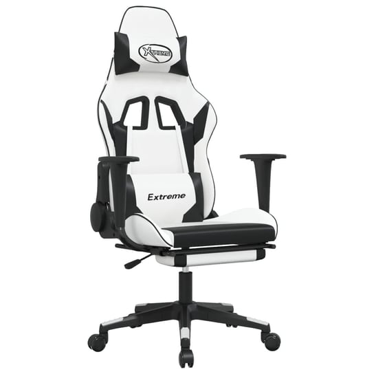 Fotel gamingowy z funkcją masażu - biało-czarny 67 Inna marka