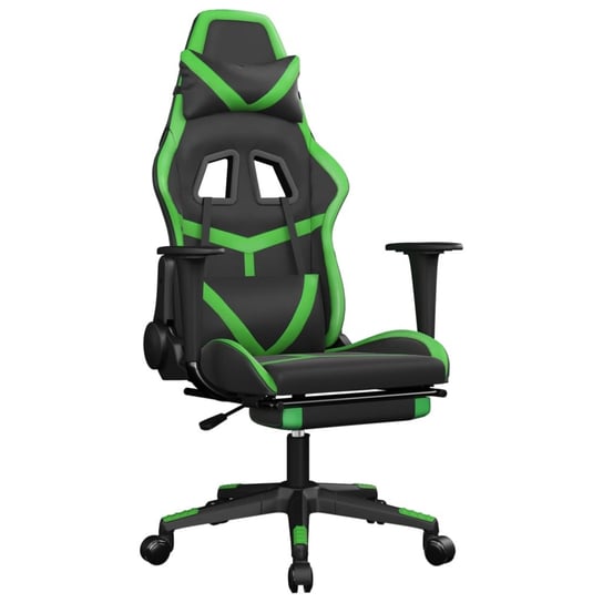 Fotel gamingowy z funkcją masażu - czarno-zielony Inna marka