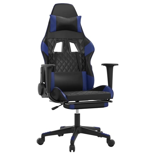 Fotel gamingowy z masażem 64x60 czarno-niebieski Inna marka