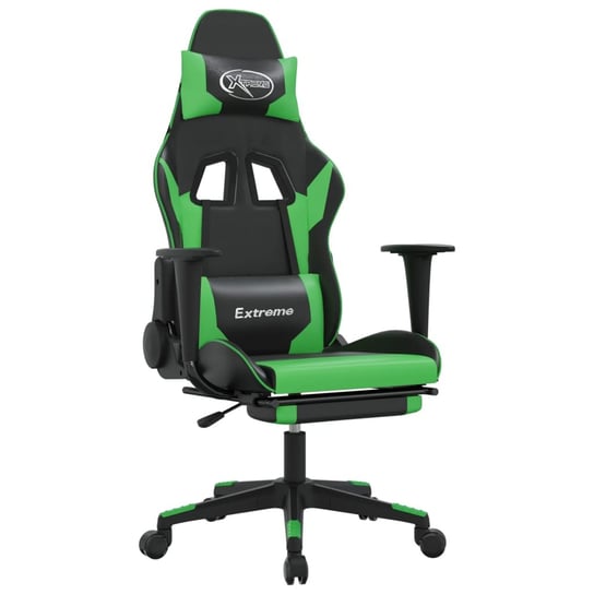 Fotel gamingowy z masażem, czarno-zielony, 67x58x( Inna marka